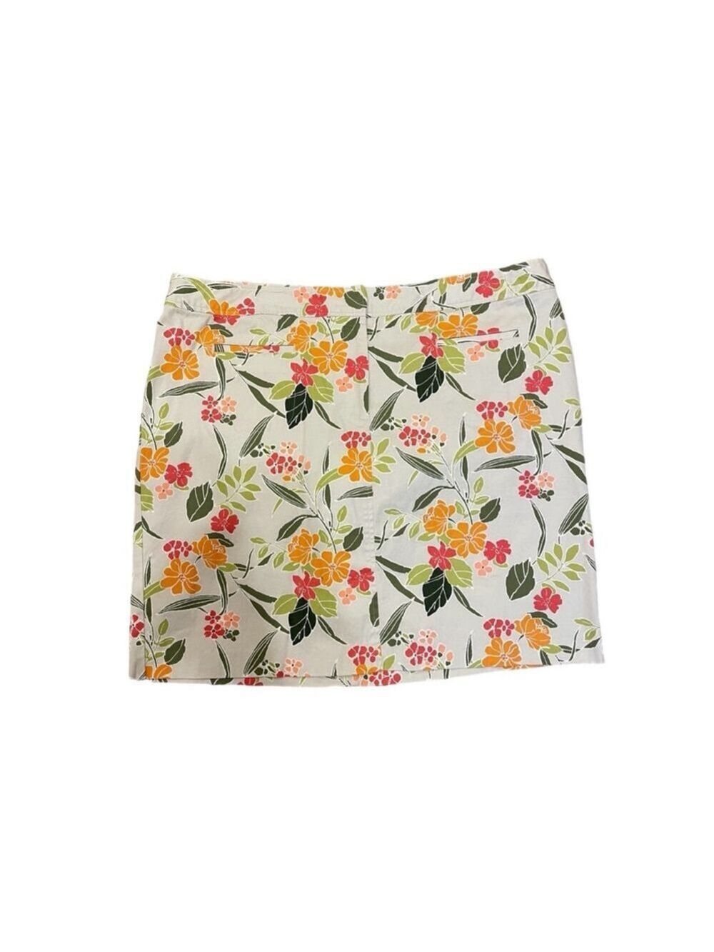 Women's Lane Bryant Floral Skirt Size 20 White